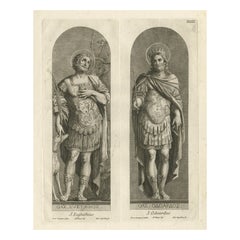 Stampa antica di Sant'Eustachio e Sant'Odoardo, 1762