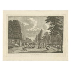 Antique Print of Sint Jacobiparochie, Village in the North of Holland circa 1790