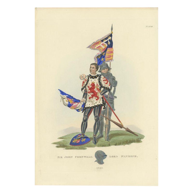 Antique Print of Sir John Cornwall Lord Fanhope, 1842