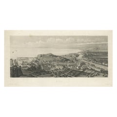 Beautiful Antique View of Nice in Southern France, c.1835