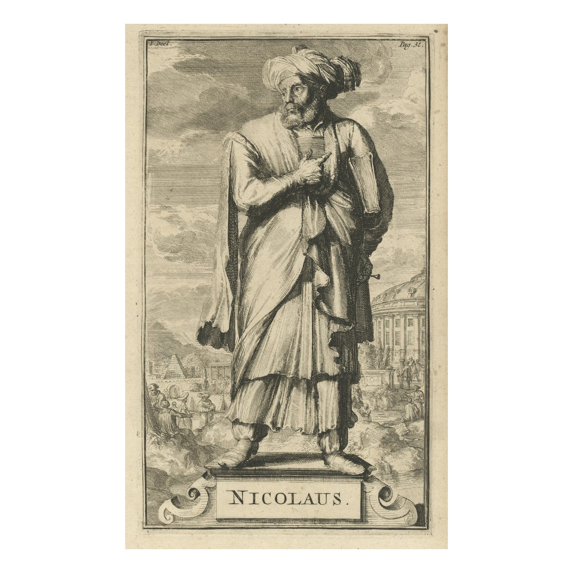 Antique Print of Nicolaus, Christian Heresy, Published Ca. 1701