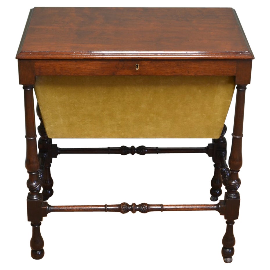 Antique Victorian Rosewood Gothic Work Side Sewing Table Box at 1stDibs