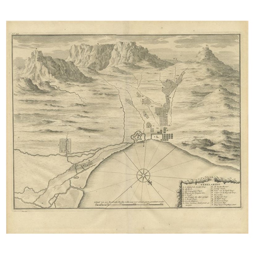 Antique Print of the Cape of Good Hope in South Africa, 1726 For Sale