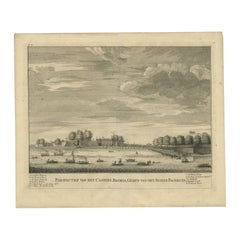 Antique Print of the Castle of Batavia or Nowadays Jakarta, Indonesia, 1726