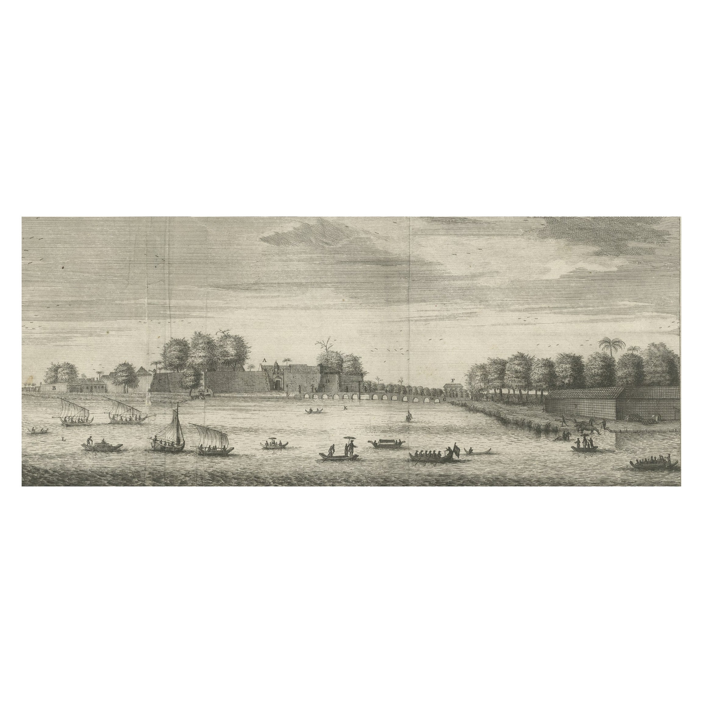 Le château de Batavia (Jakarta) dans les Indes orientales néerlandaises (Indonésie), 1726