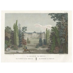 Print of Roeulx Castle in the Province of Hainaut, Wallonia, Belgium, 1808