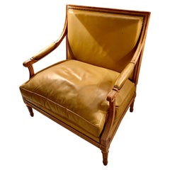 French Louis XVI Period Carved Wood "Marquise" Armchair