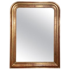 Antique French Louis Philippe Gold-Leaf Wall Mirror, Circa 1880