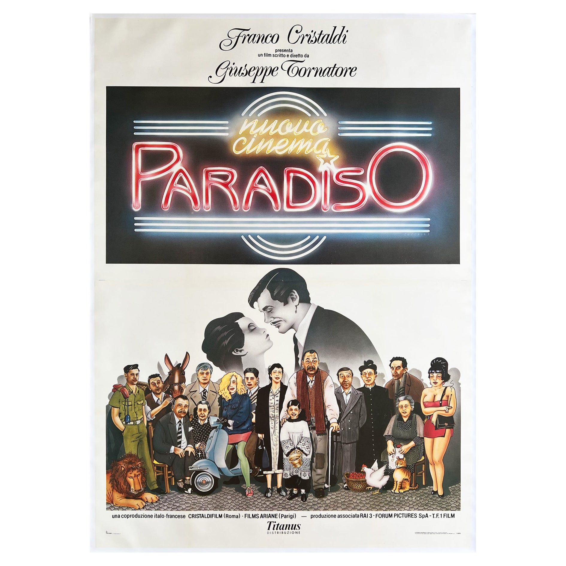 Hollywood Cinema Paradiso 1989 Italienischer 4 Foglio-Film Filmplakat, Cecchini
