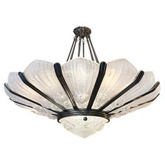 Genet et Michon French Art Deco Chandelier, Hettier & Vincent Attributed