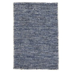 Tappeto moderno fatto a mano solido blu navy personalizzato