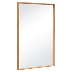 20th Century Danish Oakwood Wall Glass Mirror - Vintage Scandinavian Décor