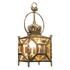 Neoclassical French Bronze Gas Lantern / Gasolier 