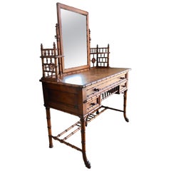 Antique 19th Century Faux Bamboo Vanity Attributed to Horner
