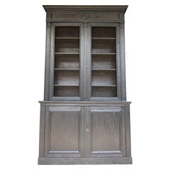 Late 19th Century Black Vitrine Cabinet or Bookcase