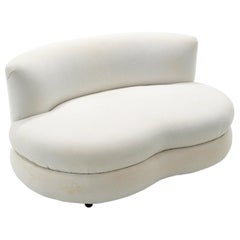 White Cloud Shaped Love Seat / Settee / 1980s, Priced for Reupholstery