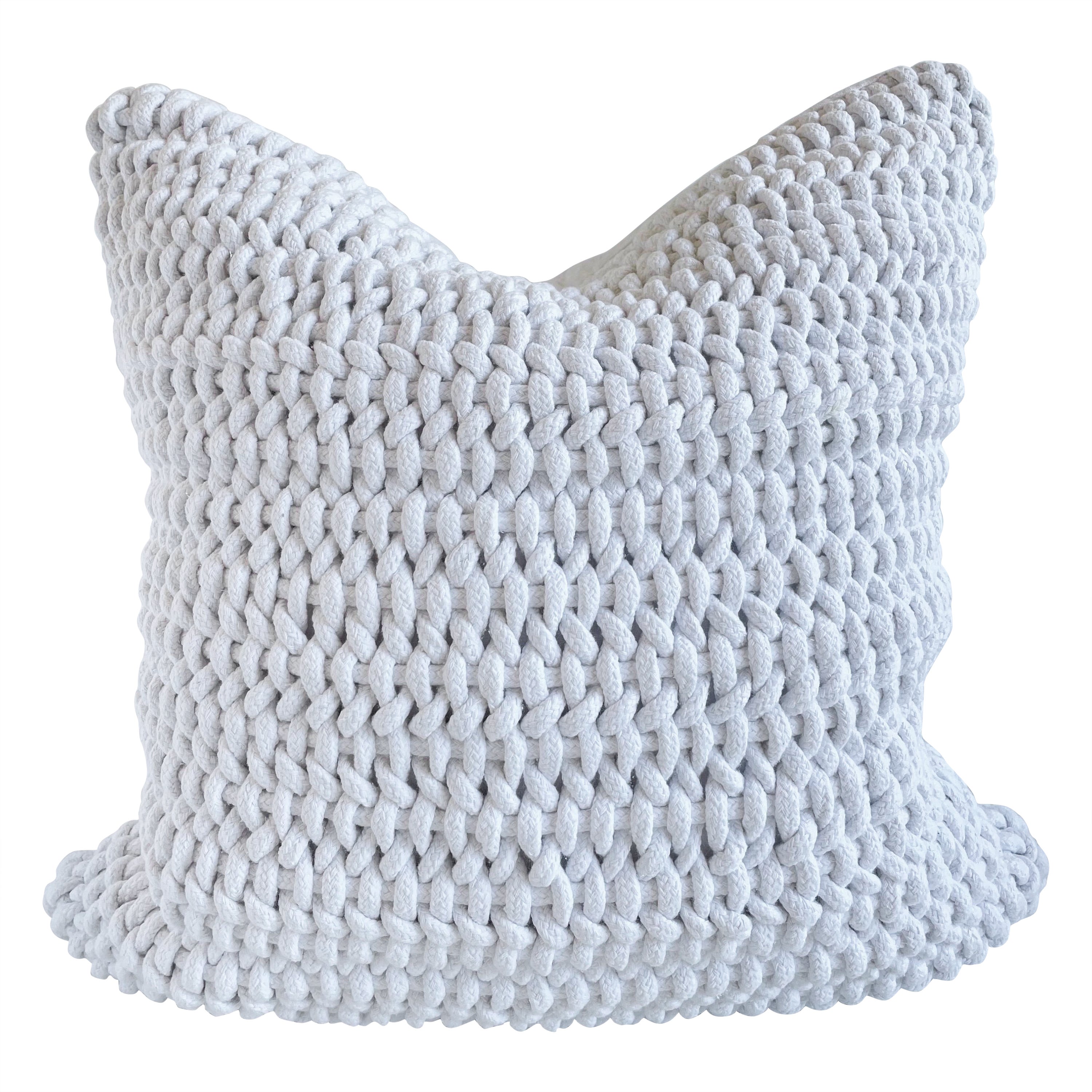 Woven Rope Cotton and Linen Pillow Cover For Sale
