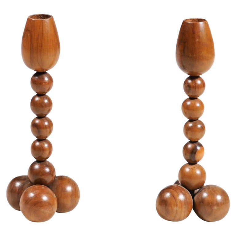 Pair of English Victorian Period Late 19th Century Wooden Spool