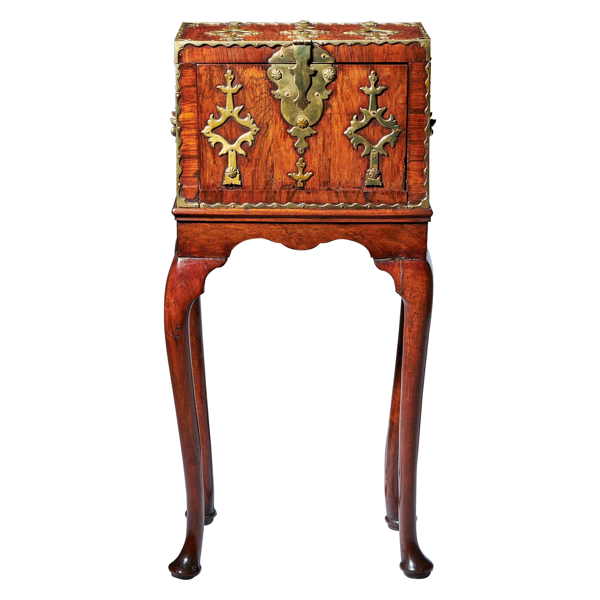17th Century William and Mary Rosewood Coffre Fort on Stand, Secret Compartments