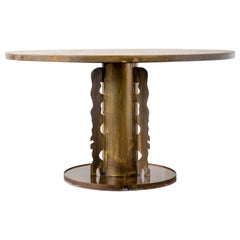 Philip and Kelvin Laverne Dining Table "Etruscan Round" Bronze & Pewter, 1960s