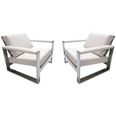 Paire de chaises longues de Milo Baughman pour Thayer Coggin