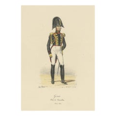 Antique Print of the Chief of the French Battalion, 1890