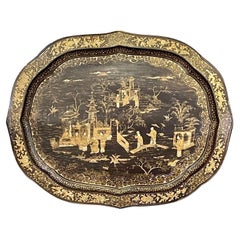 19th Century English Chinoiserie Decorated Tray