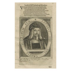 Antique Portrait of James IV, King of Scotland by Janszoon, 1615