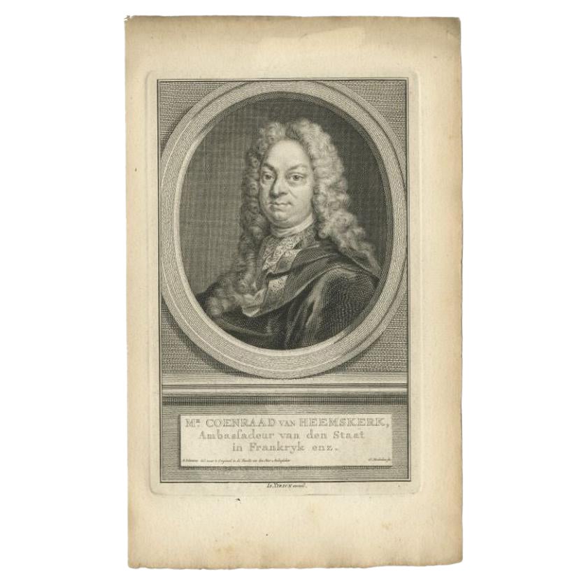 Antique Portrait of Coenraad van Heemskerk, Earl of Heemskerk, 1749 For Sale