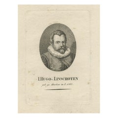 Antikes Porträt von Jan Huygen van Linschoten, um 1810