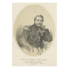 Antikes Porträt eines niederländischen Offiziers mit dem Namen Jan Van Swieten 1874