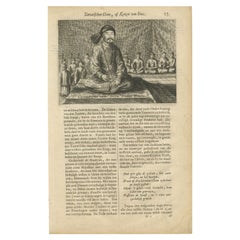 Antique Print of the Ancient Viceroy of Guangdong in China, 1665