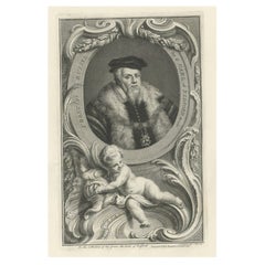 Antique Portrait of Francis Russell, Earl of Bedford, English Nobleman and Politician