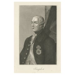 Portrait ancien de Joseph II, empereur romain saint, vers 1880