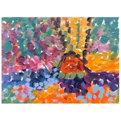 Bright & Colorful French Impressionist Oil Painting - Dotted Colour Abstract