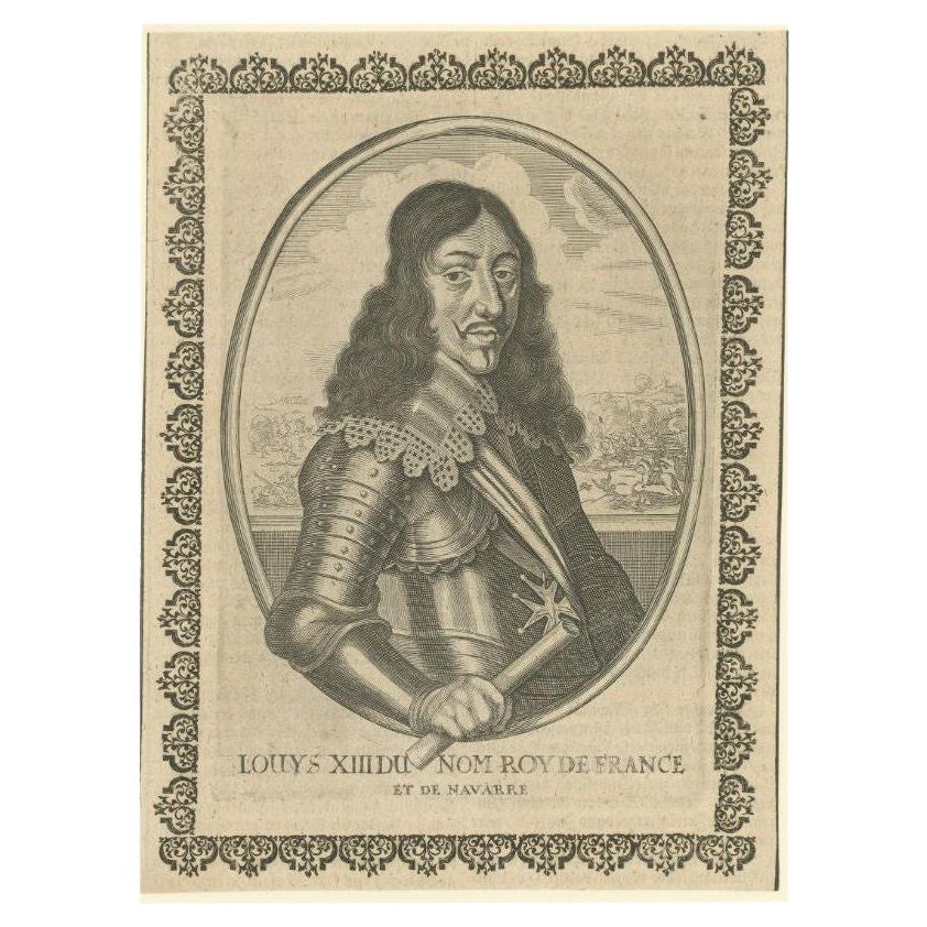 Antique Portrait of Louis XIII, KIng of France, c.1651 For Sale