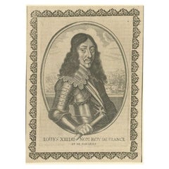 Antikes Porträt von Louis XIII., KIng von Frankreich, um 1651