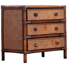 Cane Organic Mid-Century Chest of Drawers, 1970, Italy