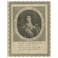 Antique Portrait of Louis XIII of France, circa 1660