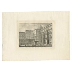 Antique Print of the Belvedere Courtyard, 1859