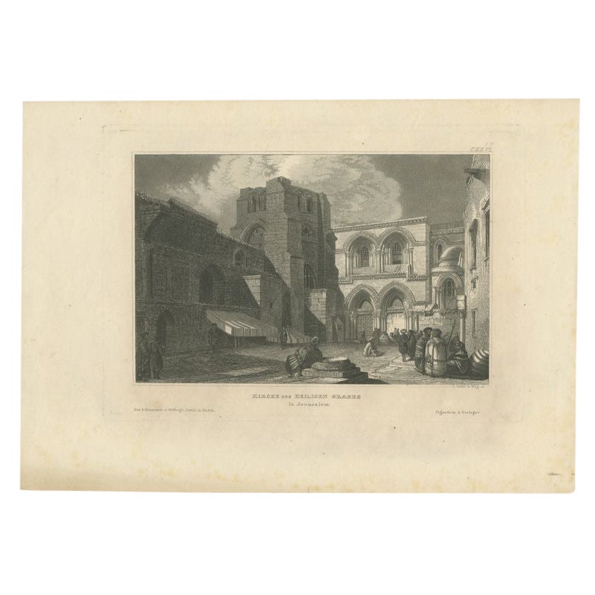 Antique Print of the Church of the Holy Sepulchre, 1836 For Sale