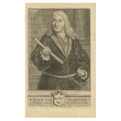 Portrait ancien du gouverneur de la VOC Willem van Outhoorn, 1726