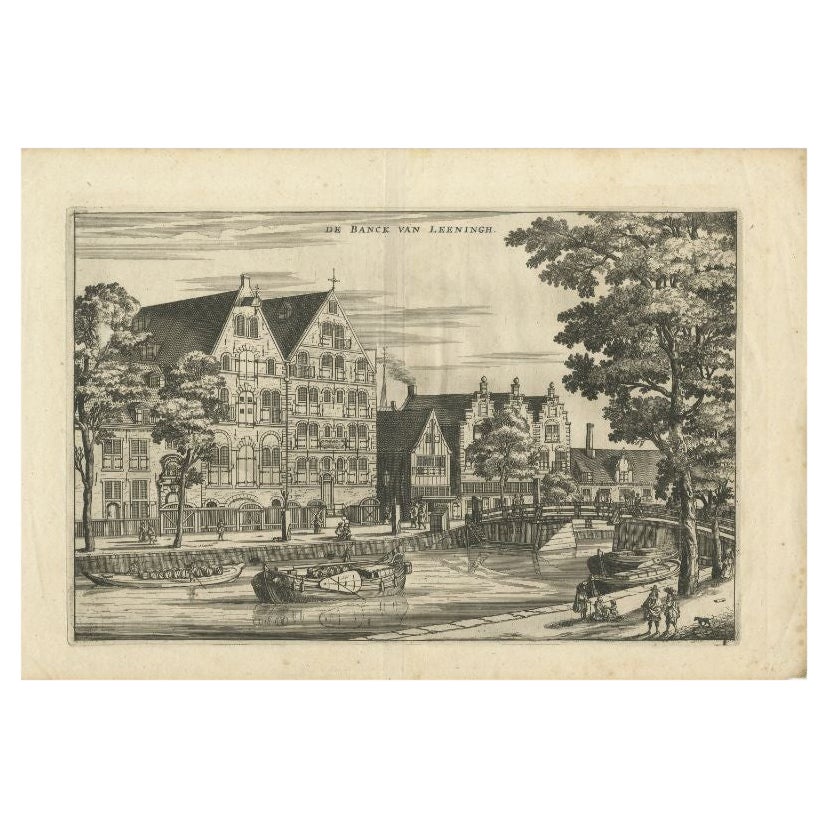 Nice Antique City View of the Lombard on The Oudezijds Voorburgwal in Amsterdam For Sale