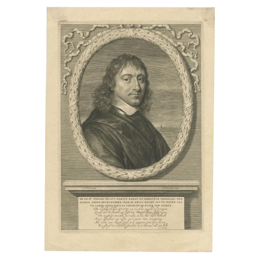 Antique Portrait of Dutch General Gerard Pietersz, Hulft, c.1670 For Sale