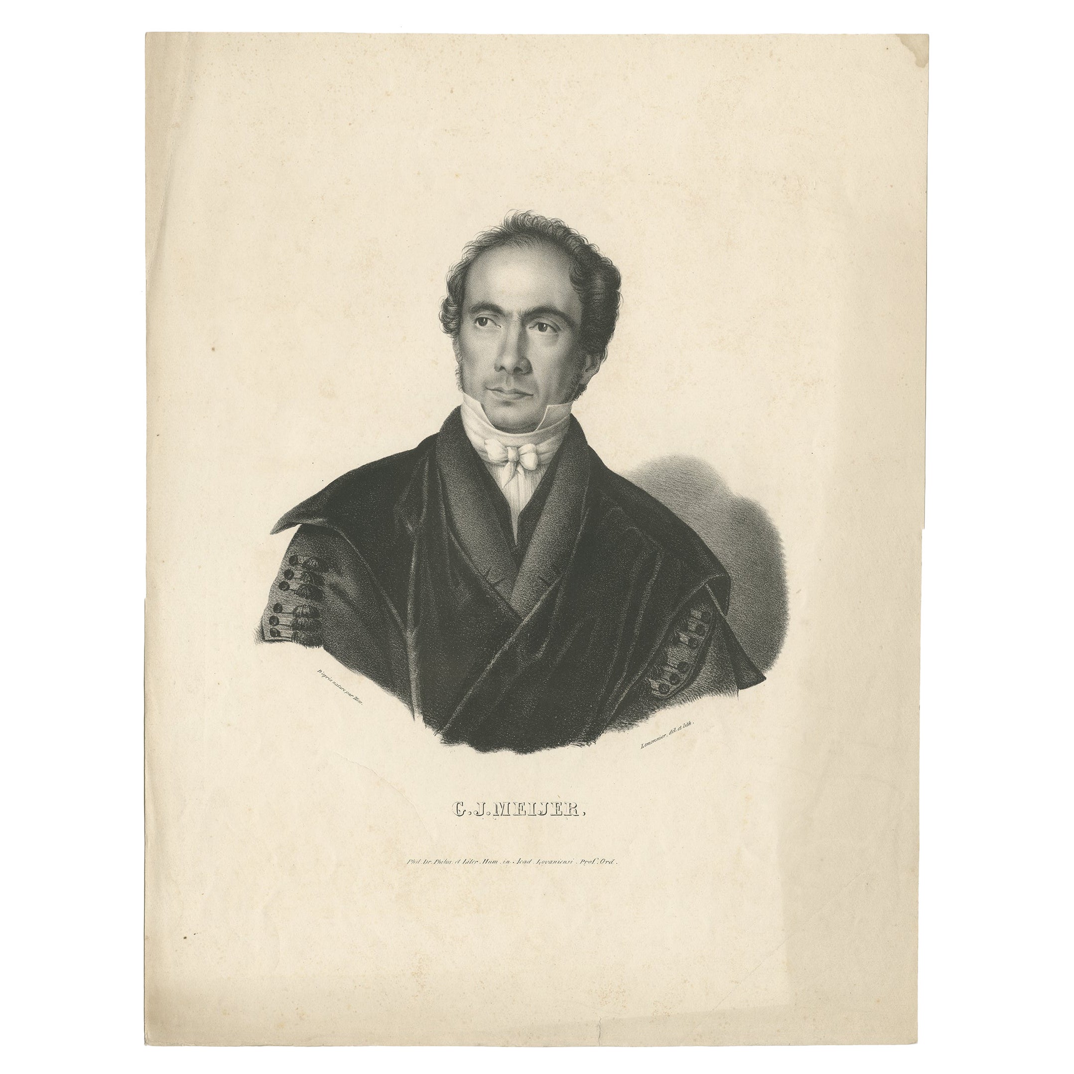 Antikes Porträt von G.J. Meijer, Professor an der Universität von Leuven, Belgien
