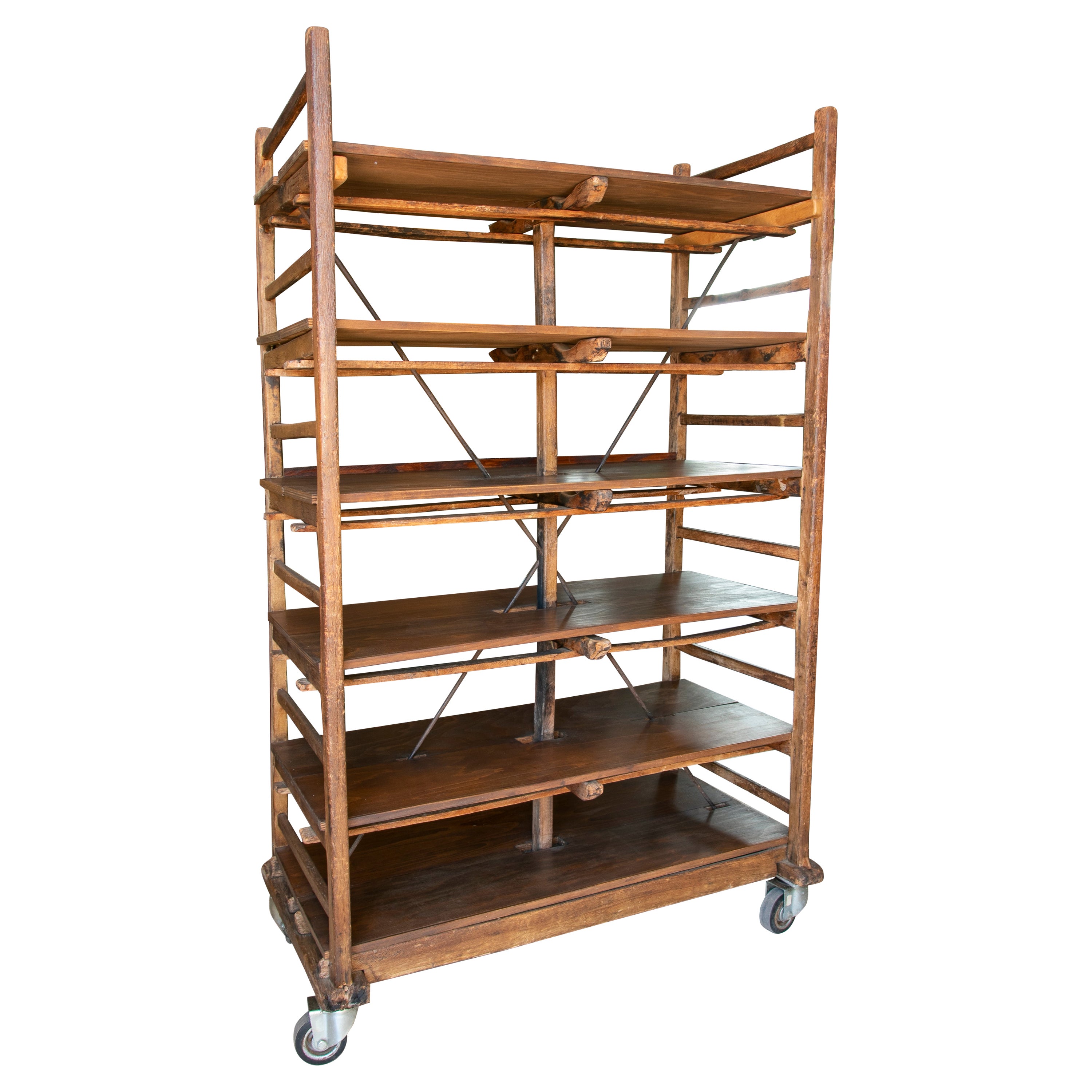 Wooden Bread Factory Cabinet with Shelves For Sale