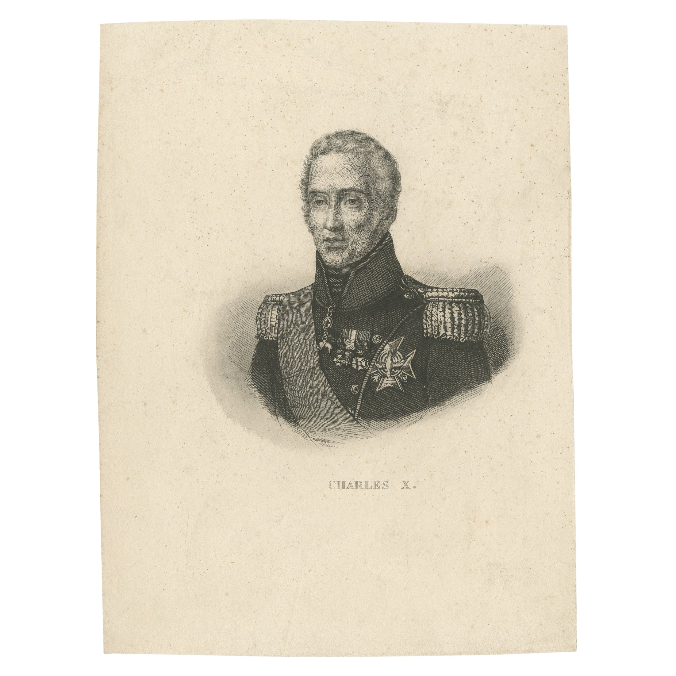 Antique Portrait of Charles X, King of France, c.1860 For Sale