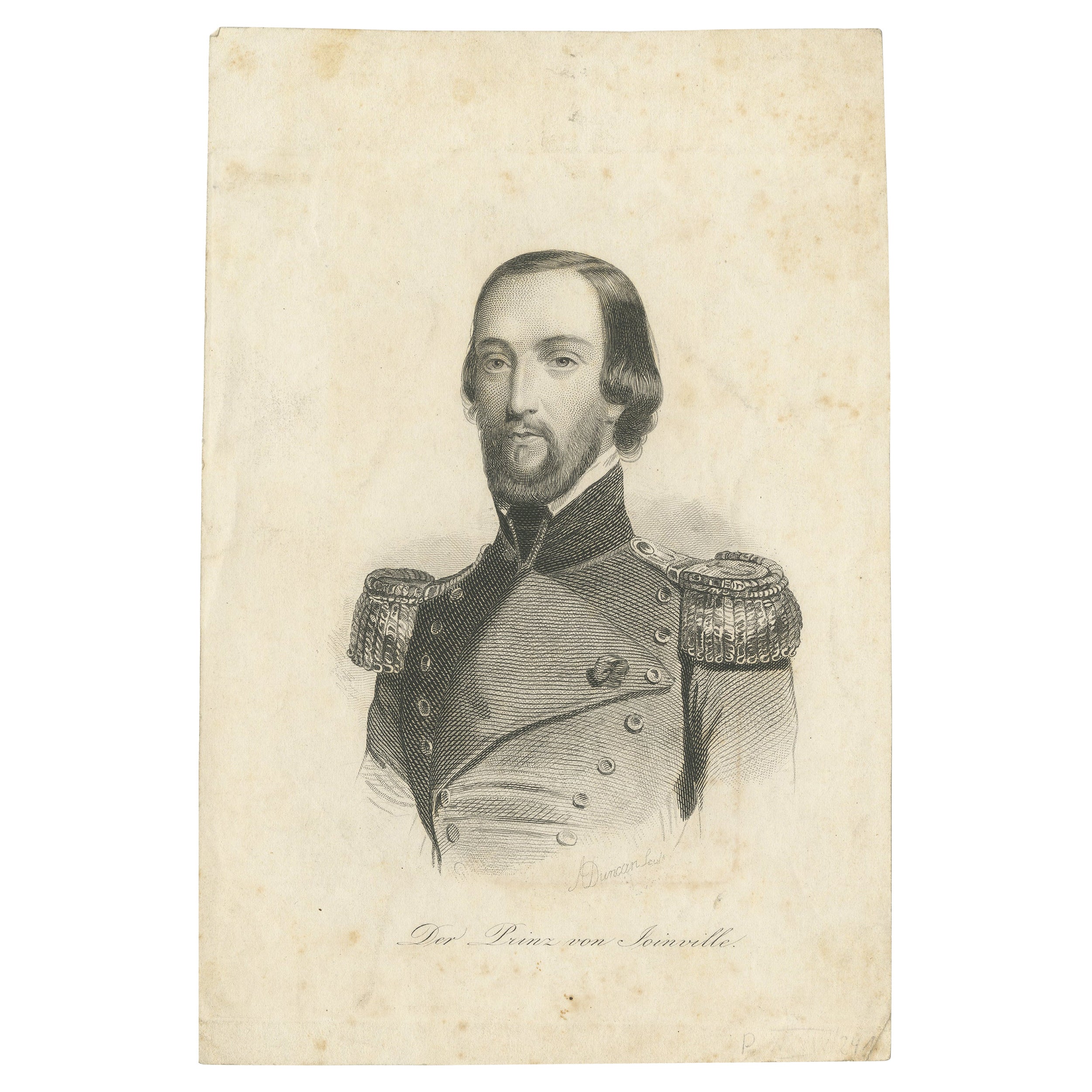 Antique Portrait of François d'Orleans, Prince de Joinville, c.1880 For Sale