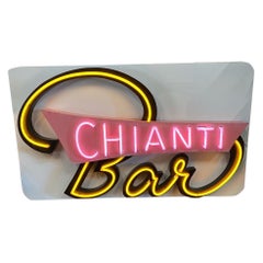 Vintage Neon Lettering, "Chianti Bar", Neon Sign, Bar Interior
