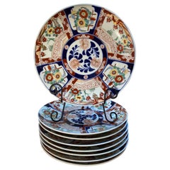 A Set of 8 Japanese Imari Porcelain 12.5 Inch Chargers